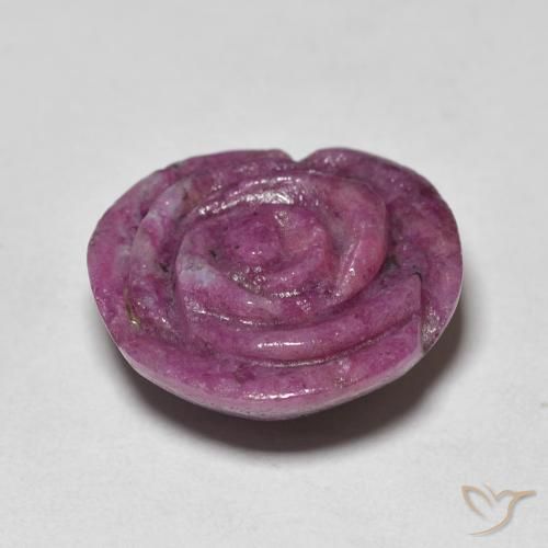 17.81 карата, натуральный Medium Dark-Purple Рубин-Цоизит, Огранка Цветок, Непрозрачный