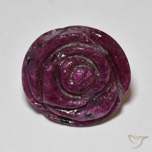 17.50ct Натуральный Малиново-красный Рубин-Цоизит, Огранка Цветок, Непрозрачный