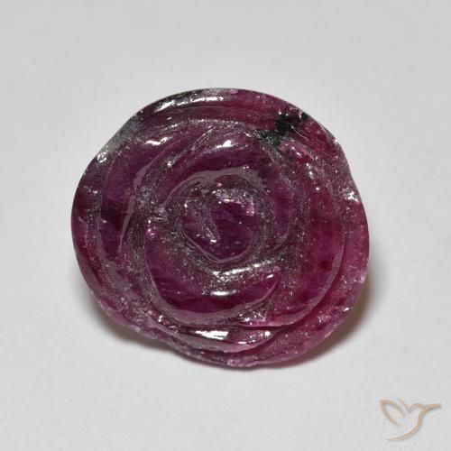 13.99ct Натуральный Малиново-красный Рубин-Цоизит, Огранка Цветок, Непрозрачный