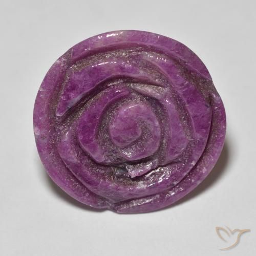 14.36ct Натуральный Medium Dark-Purple Рубин-Цоизит, Огранка Цветок, Непрозрачный