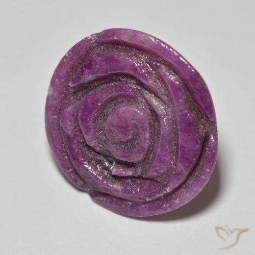 14.36 карата, натуральный Medium Dark-Purple Рубин-Цоизит, Огранка Цветок, Непрозрачный
