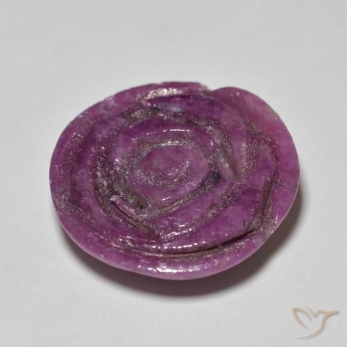 14.36 карата, натуральный Medium Dark-Purple Рубин-Цоизит, Огранка Цветок, Непрозрачный