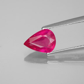 Натуральный красный рубин 1,55 карата форма груши, VS-SI