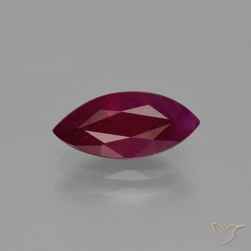 1.90ct Натуральный Темно-красный Рубин, Маркиза, VS-SI