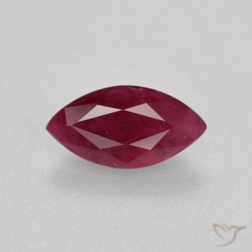 0.98ct Натуральный Темно-красный Рубин, Маркиза, VS-SI