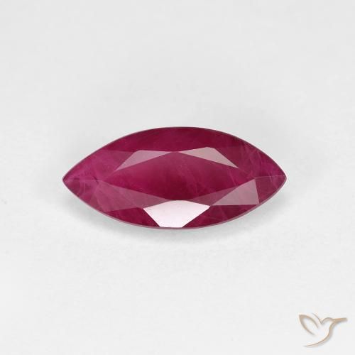 1.58ct Натуральный Темно-красный Рубин, Маркиза, VS-SI