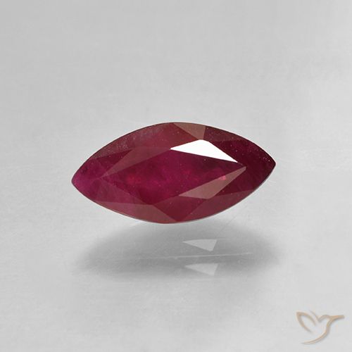 1.47ct Натуральный Темно-красный Рубин, Маркиза, VS-SI