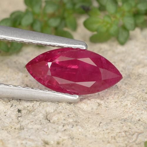 1.18ct Натуральный Глубокий малиновый Рубин, Маркиза, VS-SI