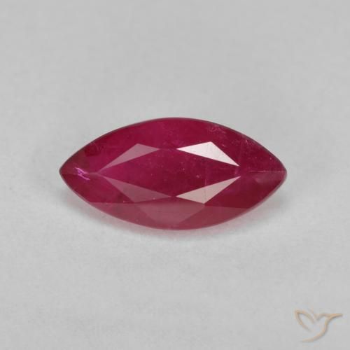1.61ct Натуральный Темно-красный Рубин, Маркиза, VS-SI