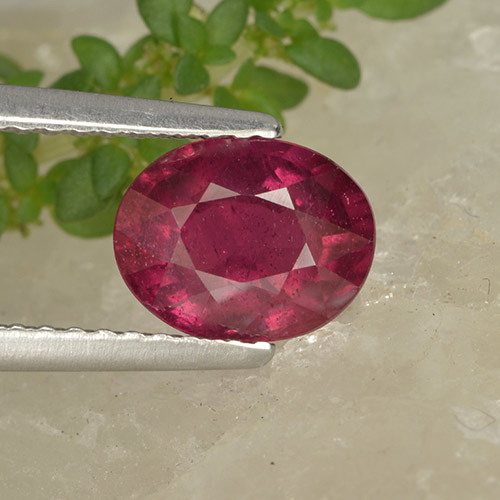1.74 карата, натуральный Глубокий малиновый Рубин, Огранка Овал, VS-SI