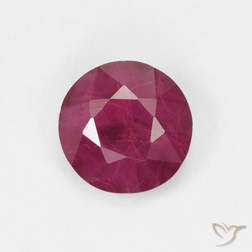 0.82ct Натуральный Темно-красный Рубин, Круглый, VS-SI