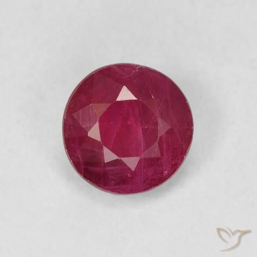 0.79ct Натуральный Глубокий малиновый Рубин, Круглый, VS-SI