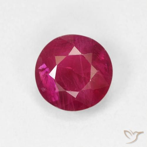 0.76ct Натуральный Темно-красный Рубин, Круглый, VS-SI