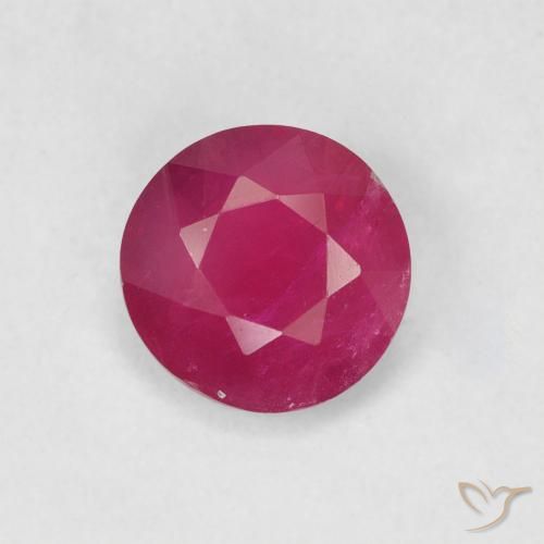 0.78ct Натуральный Красновато-розовый Рубин, Круглый, VS-SI