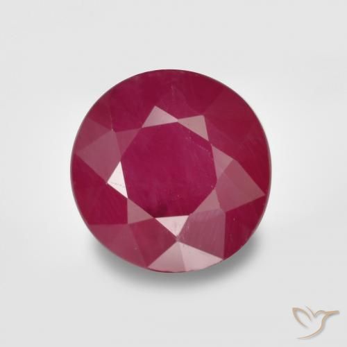 0.97ct Натуральный Розовато-красный Рубин, Круглый, VS-SI