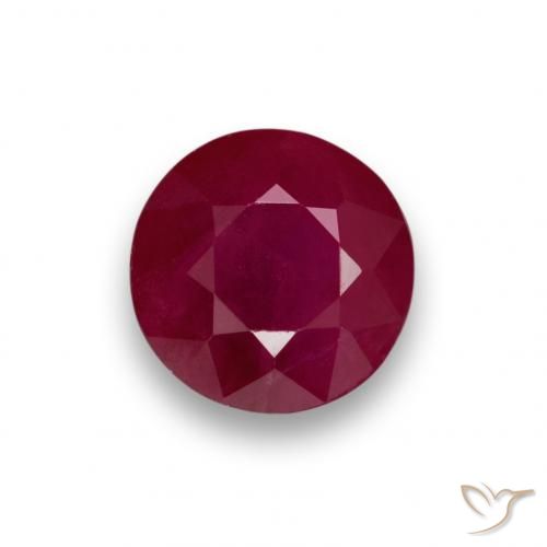 0.98ct Натуральный Средний красный Рубин, Круглый, VS-SI