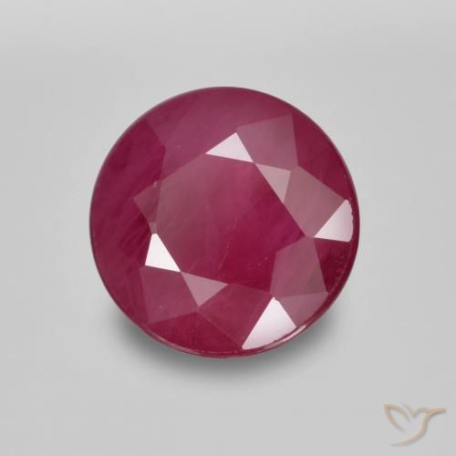 0.88ct Натуральный Средний красный Рубин, Круглый, VS-SI