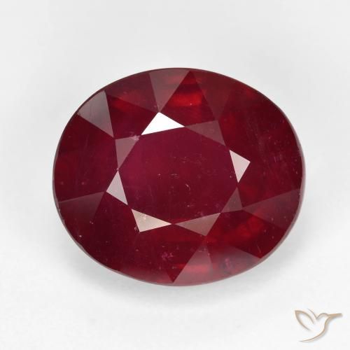 9.58ct Натуральный Темно-красный Рубин, Овал, VS-SI