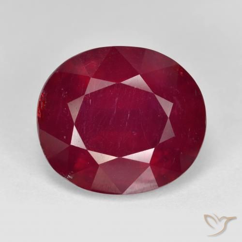 13.50ct Натуральный Темно-красный Рубин, Овал, VS-SI