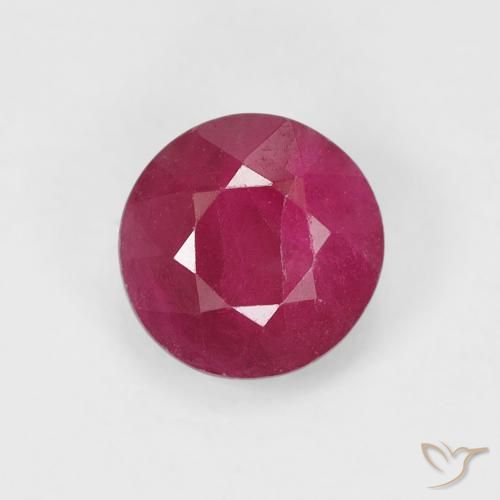 0.97ct Натуральный Джем Красный Рубин, Круглый, VS-SI