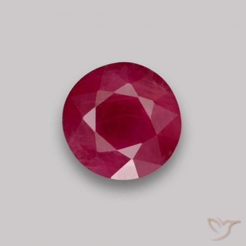 0.94ct Натуральный Темно-красный Рубин, Круглый, VS-SI