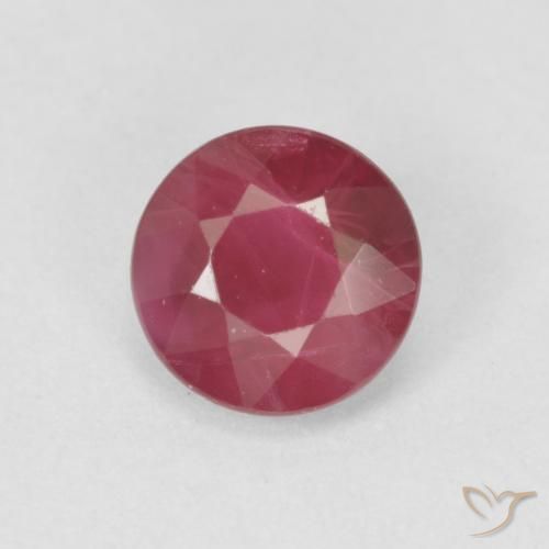 0.76ct Натуральный Розовато-красный Рубин, Круглый, VS-SI