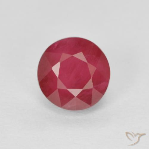 0.96ct Натуральный Глубокий малиновый Рубин, Круглый, VS-SI