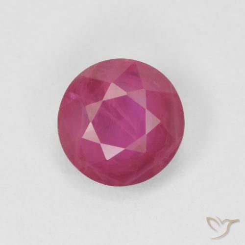 0.82ct Натуральный Красновато-розовый Рубин, Круглый, VS-SI