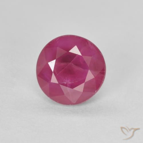 0.71ct Натуральный Красновато-розовый Рубин, Круглый, VS-SI