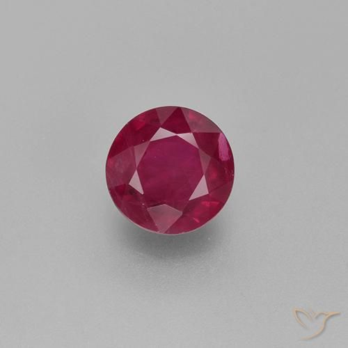 0.82ct Натуральный Розовато-красный Рубин, Круглый, VS-SI