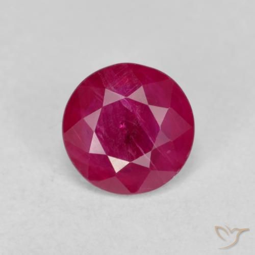 0.74ct Натуральный Розовато-красный Рубин, Круглый, VS-SI