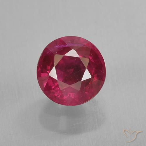 0.80ct Натуральный Средне-темно-красный Рубин, Круглый, VS-SI
