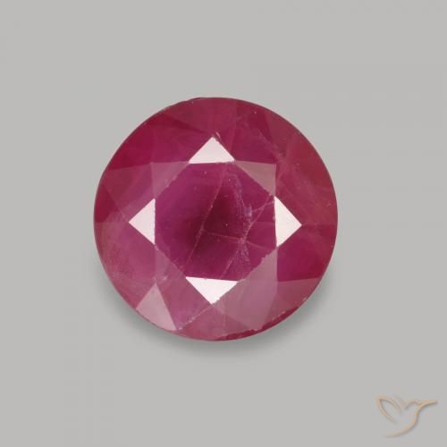 1.10ct Натуральный Средний красный Рубин, Круглый, VS-SI