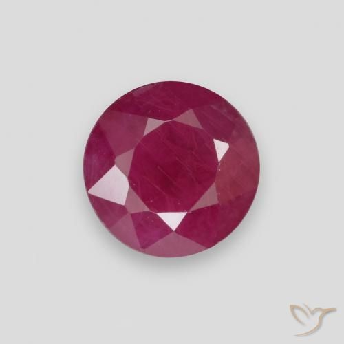 1.07ct Натуральный Розовато-красный Рубин, Круглый, VS-SI