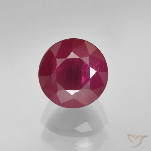 1.10ct Натуральный Розовато-красный Рубин, Круглый, VS-SI