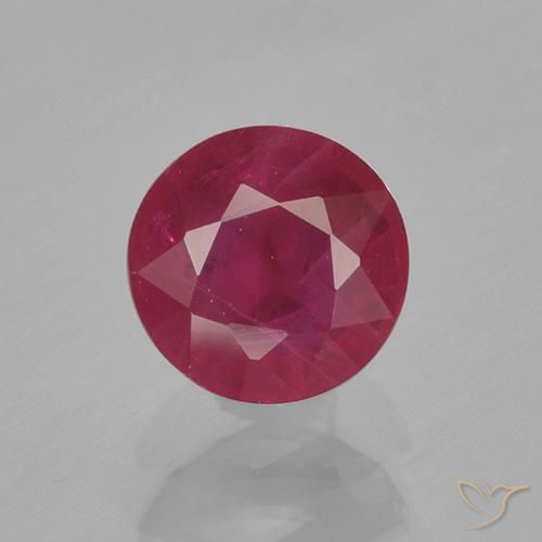 1.06ct Натуральный Глубокий малиновый Рубин, Круглый, VS-SI