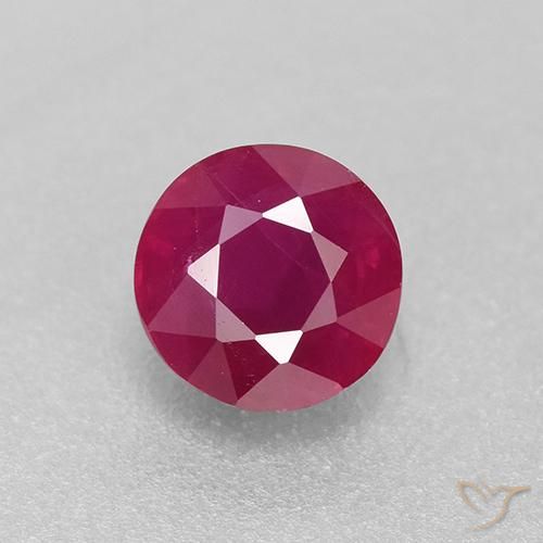 0.85ct Натуральный Красновато-розовый Рубин, Круглый, VS-SI