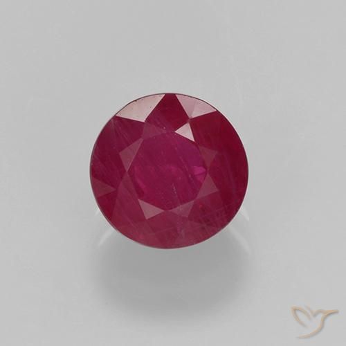 0.68ct Натуральный Джем Красный Рубин, Круглый, VS-SI