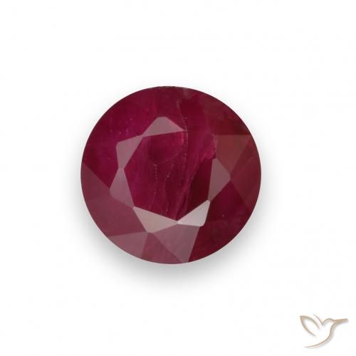 0.75ct Натуральный Темно-красный Рубин, Круглый, VS-SI