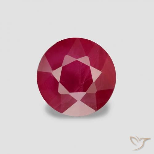 0.87ct Натуральный Глубокий малиновый Рубин, Круглый, VS-SI