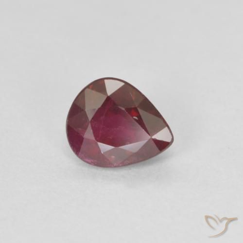 0.43ct Натуральный Красное вино Рубин, Форма груши, VS-SI