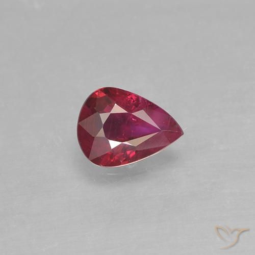 0.31ct Натуральный Красновато-розовый Рубин, Форма груши, VS-SI