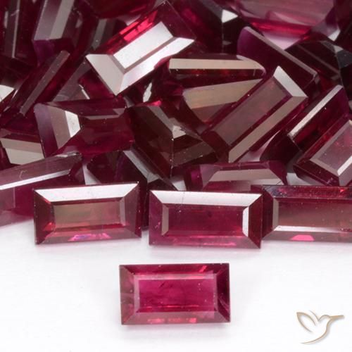 0.32ct Натуральный Темно-красный Рубин, Огранка Багет, VS-SI