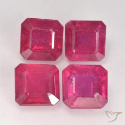 1.60ct Натуральный Светло-красный Рубин, Изумрудная огранка, VS-SI