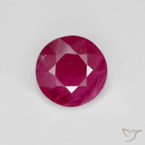 0.67ct Натуральный Средний красный Рубин, Круглый, VS-SI