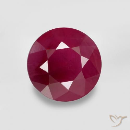 0.77ct Натуральный Глубокий малиновый Рубин, Круглый, VS-SI