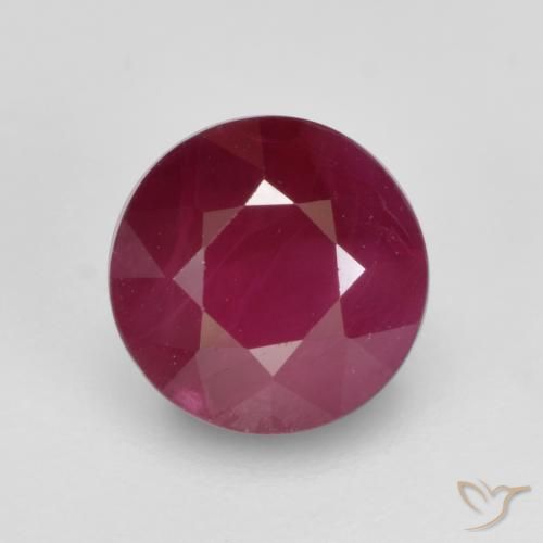 1.04ct Натуральный Средний красный Рубин, Круглый, SI