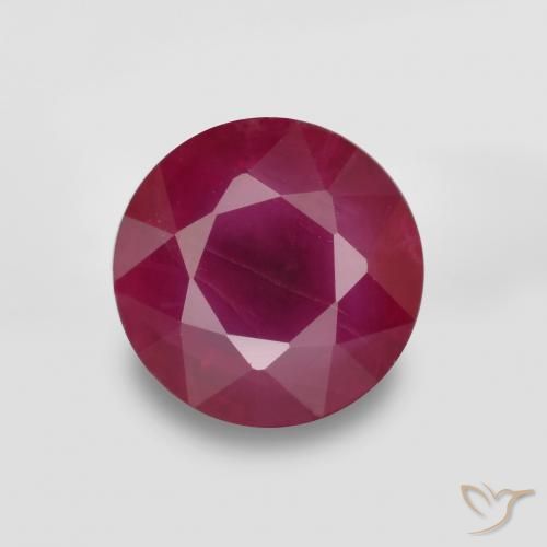 0.79ct Натуральный Средний красный Рубин, Круглый, VS-SI