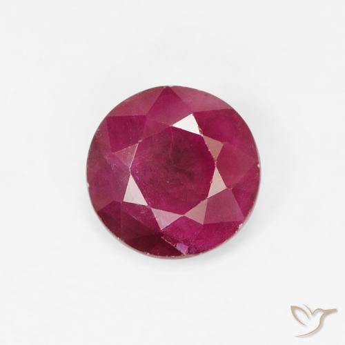 0.80ct Натуральный Темно-красный Рубин, Круглый, VS-SI