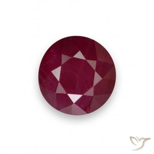 0.96ct Натуральный Темно-красный Рубин, Круглый, VS-SI
